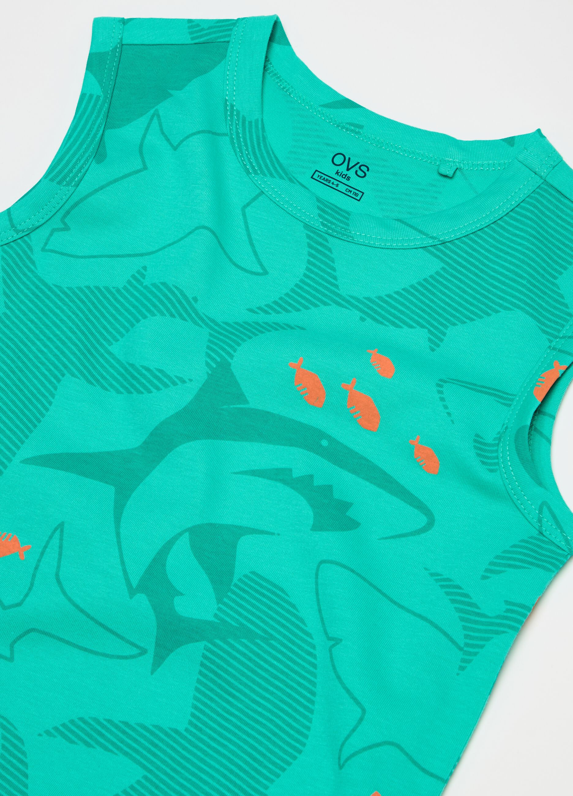 Cotton racerback vest with print