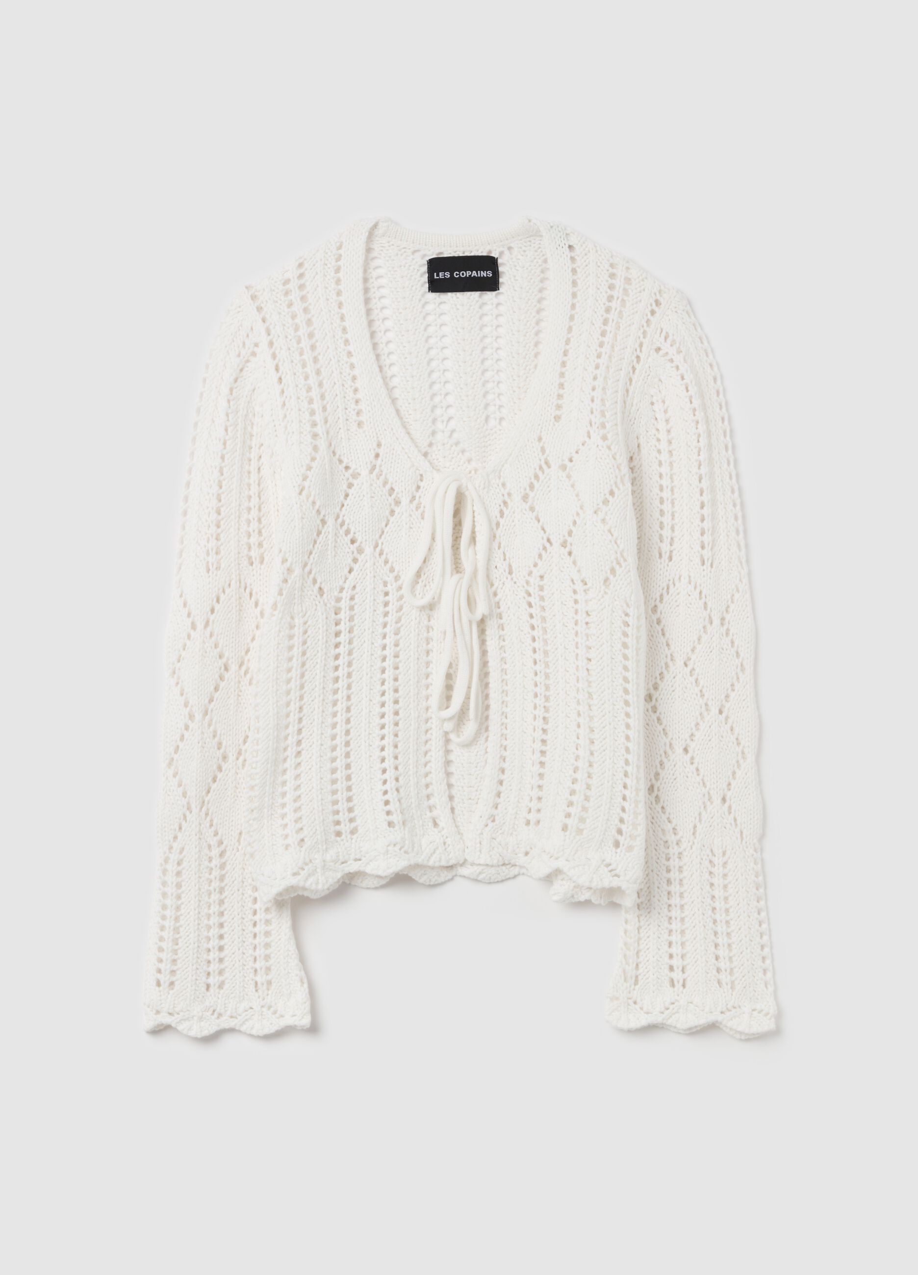 Crochet cardigan with laces