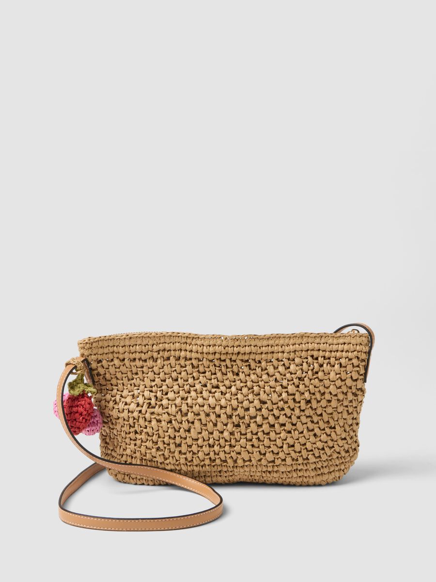 Borsa in puro tessuto carta beige con tracolla_1