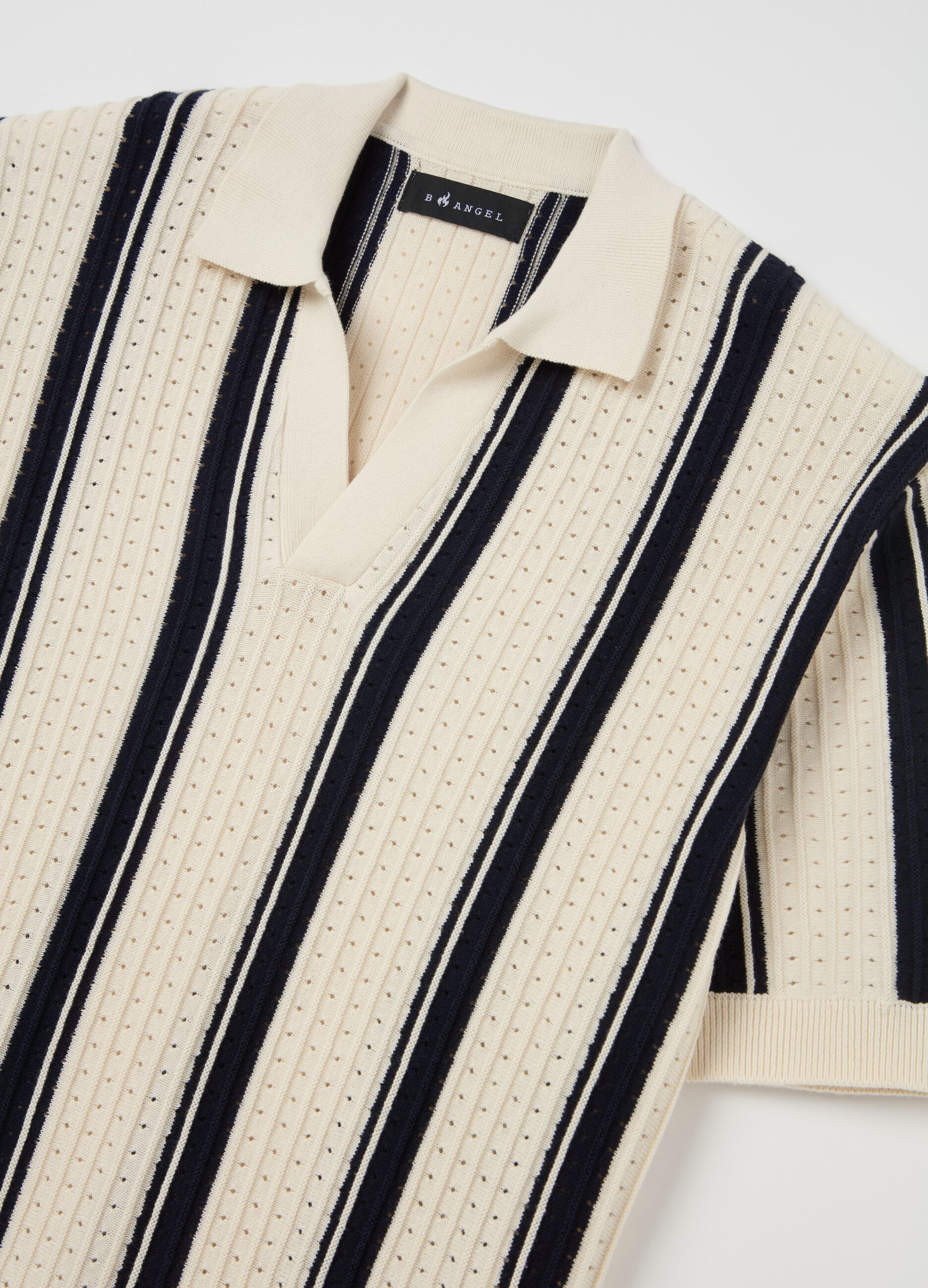 Maglia a righe con scollo a polo