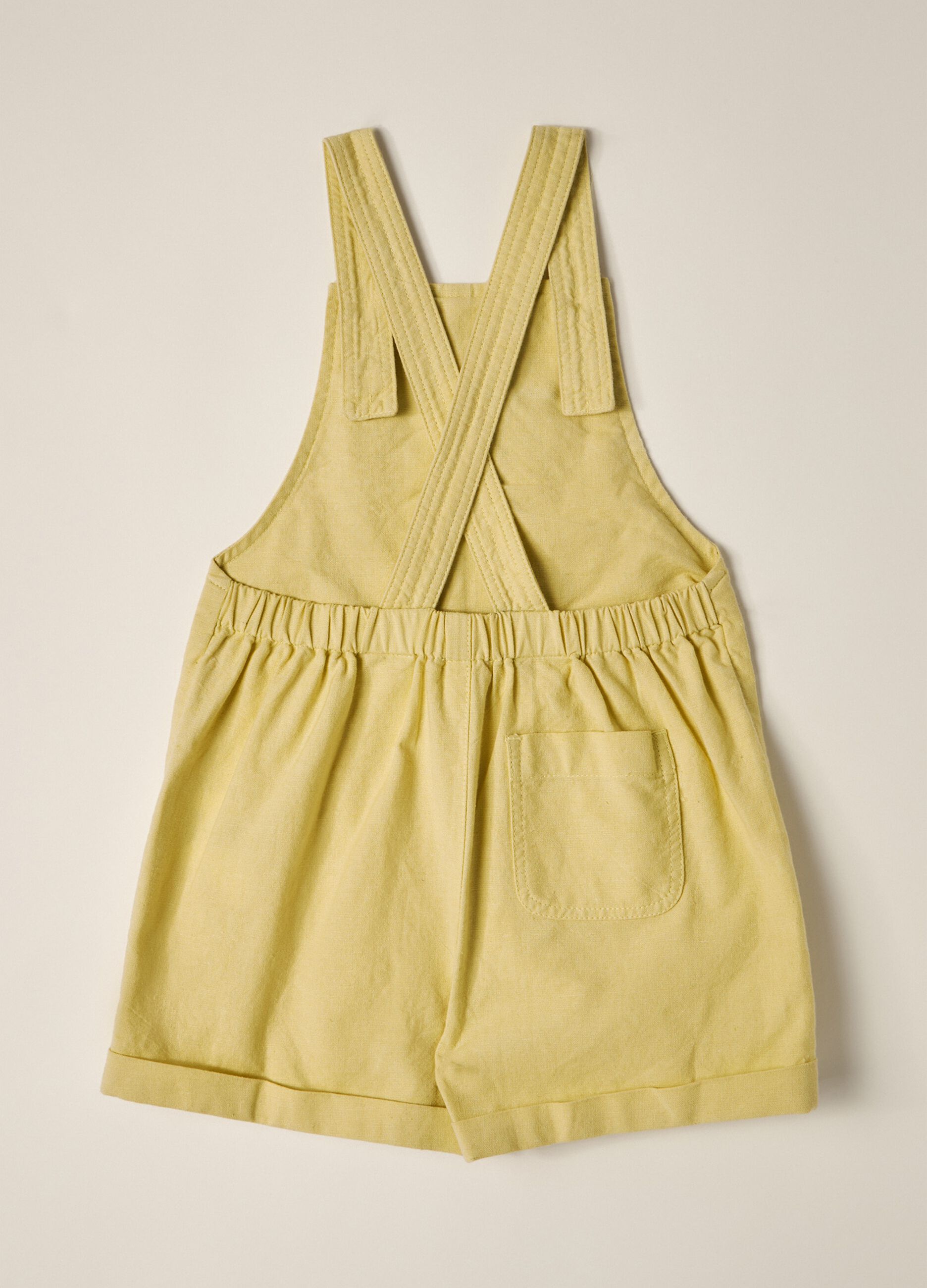 Short linen blend dungarees IANA for baby