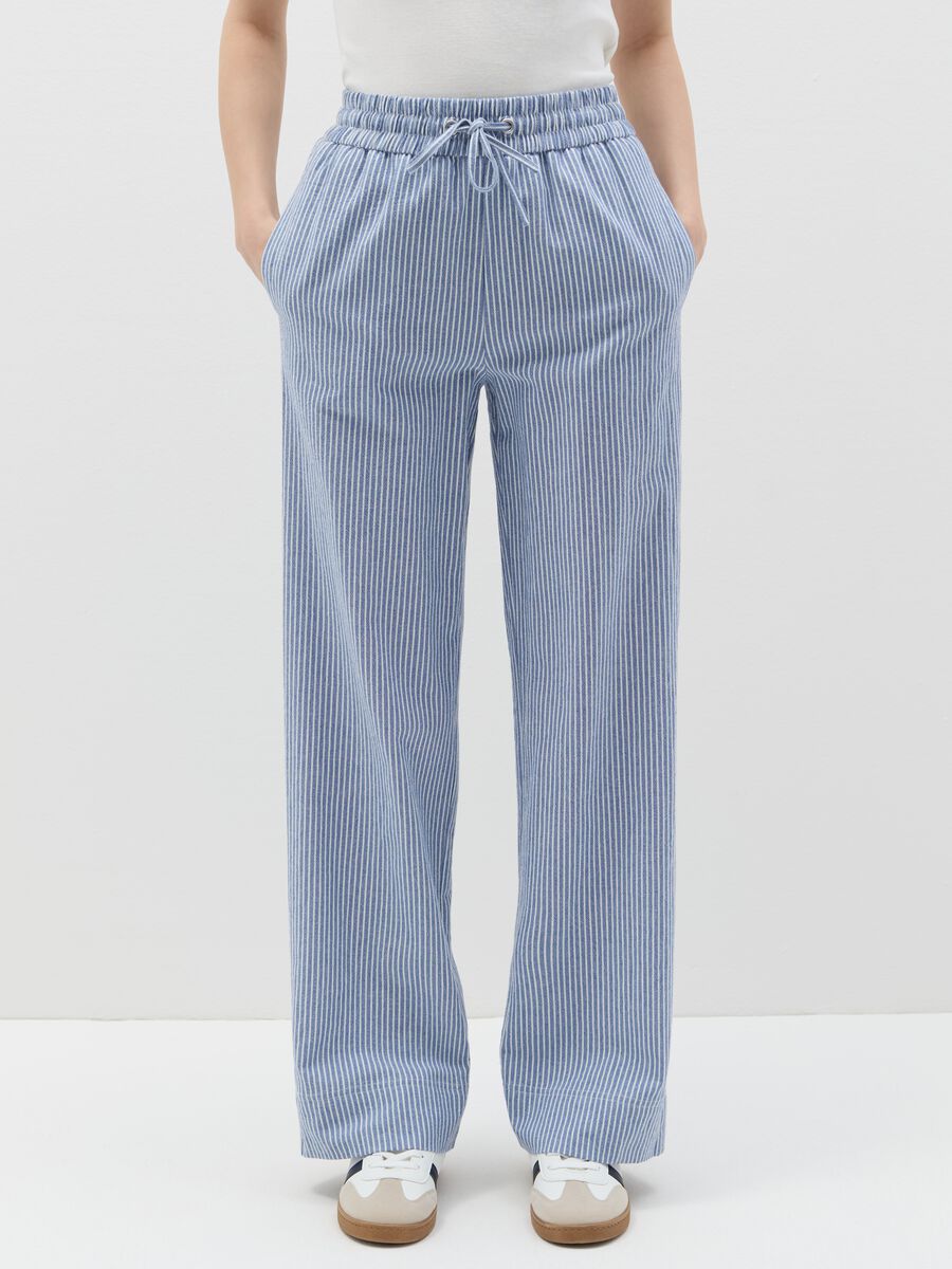 Fluid jogger trousers in cotton_1