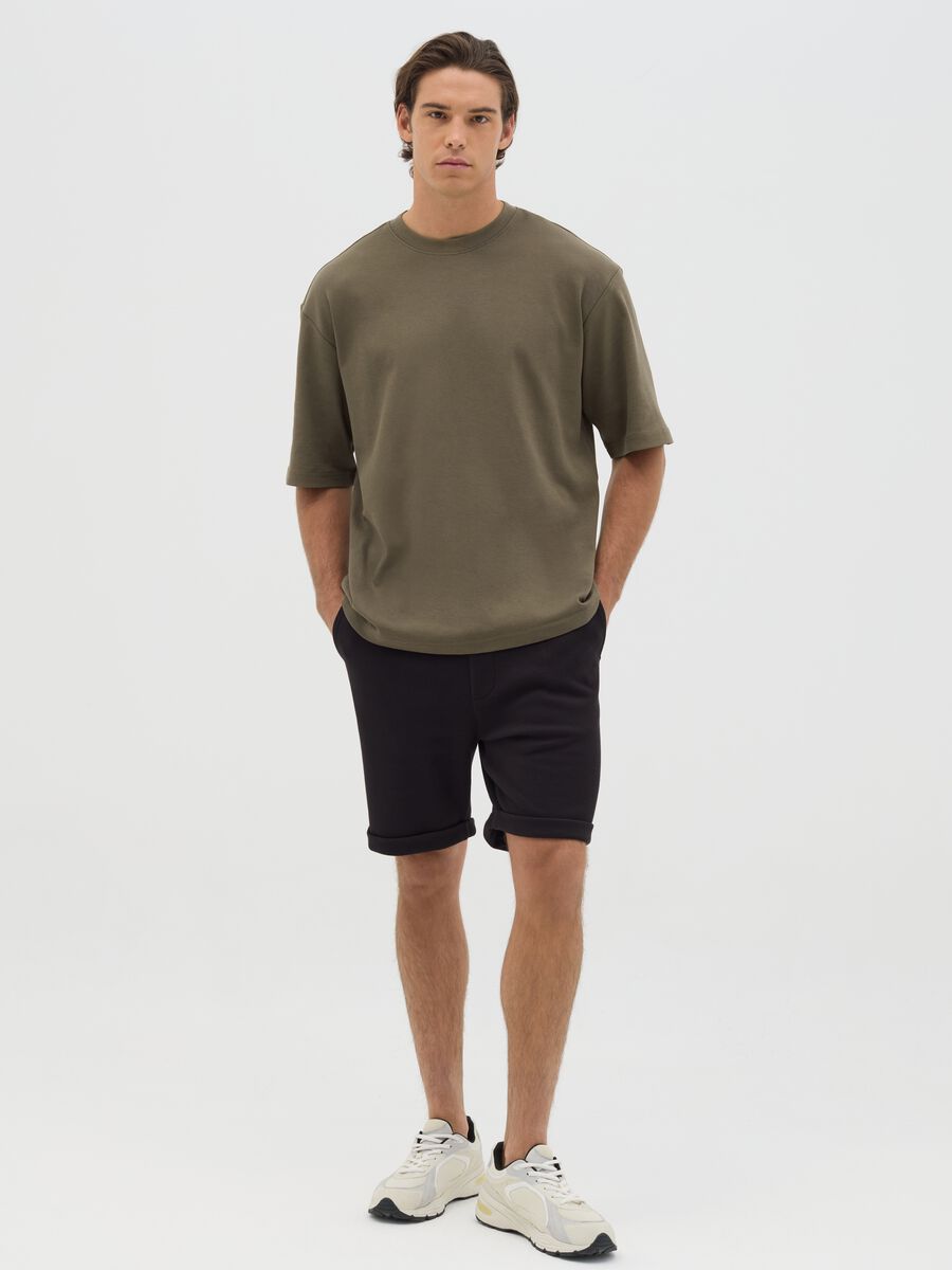 Chino Bermuda shorts in cotton with drawstring_0