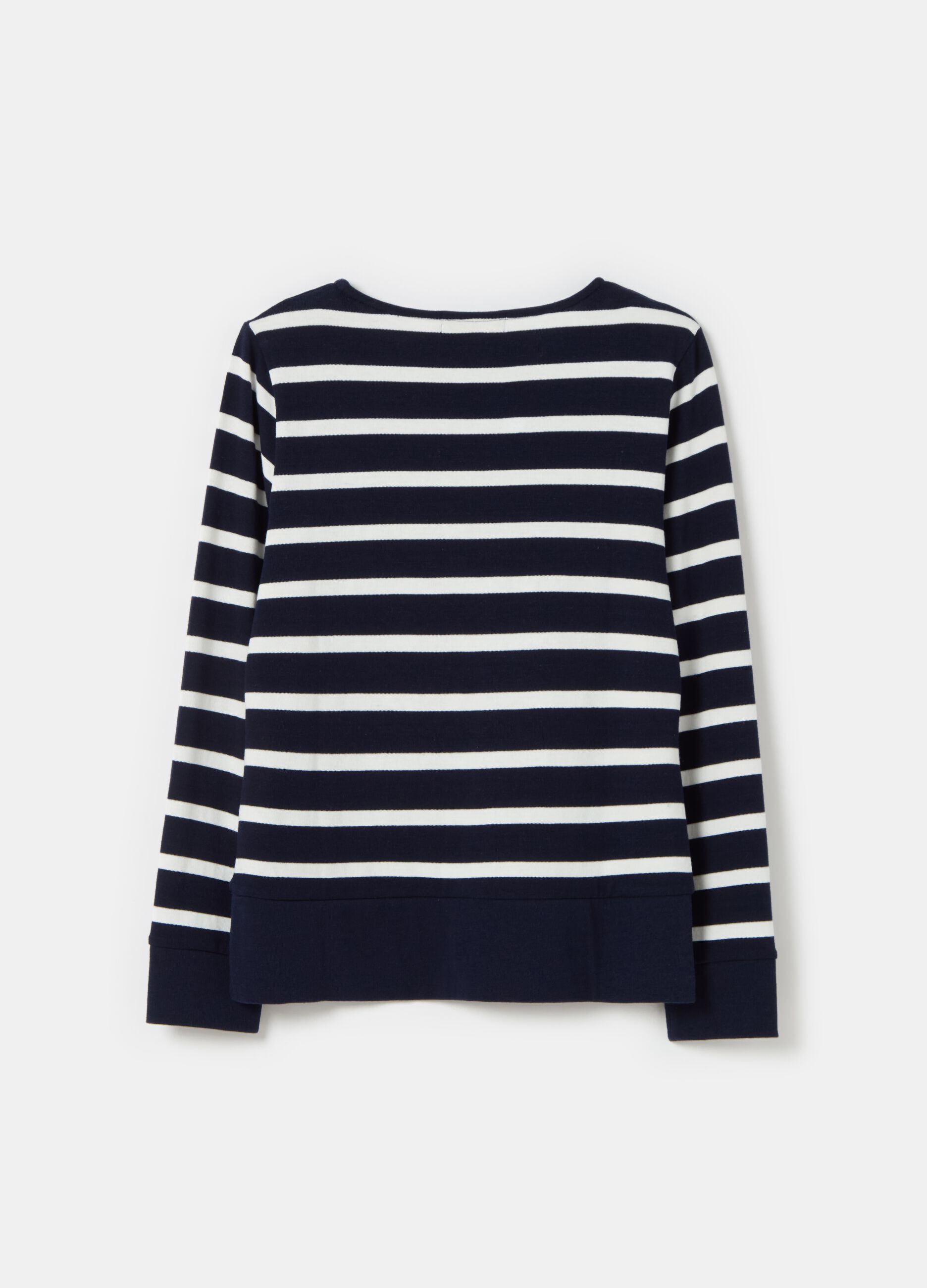 T-shirt a righe con maniche lunghe