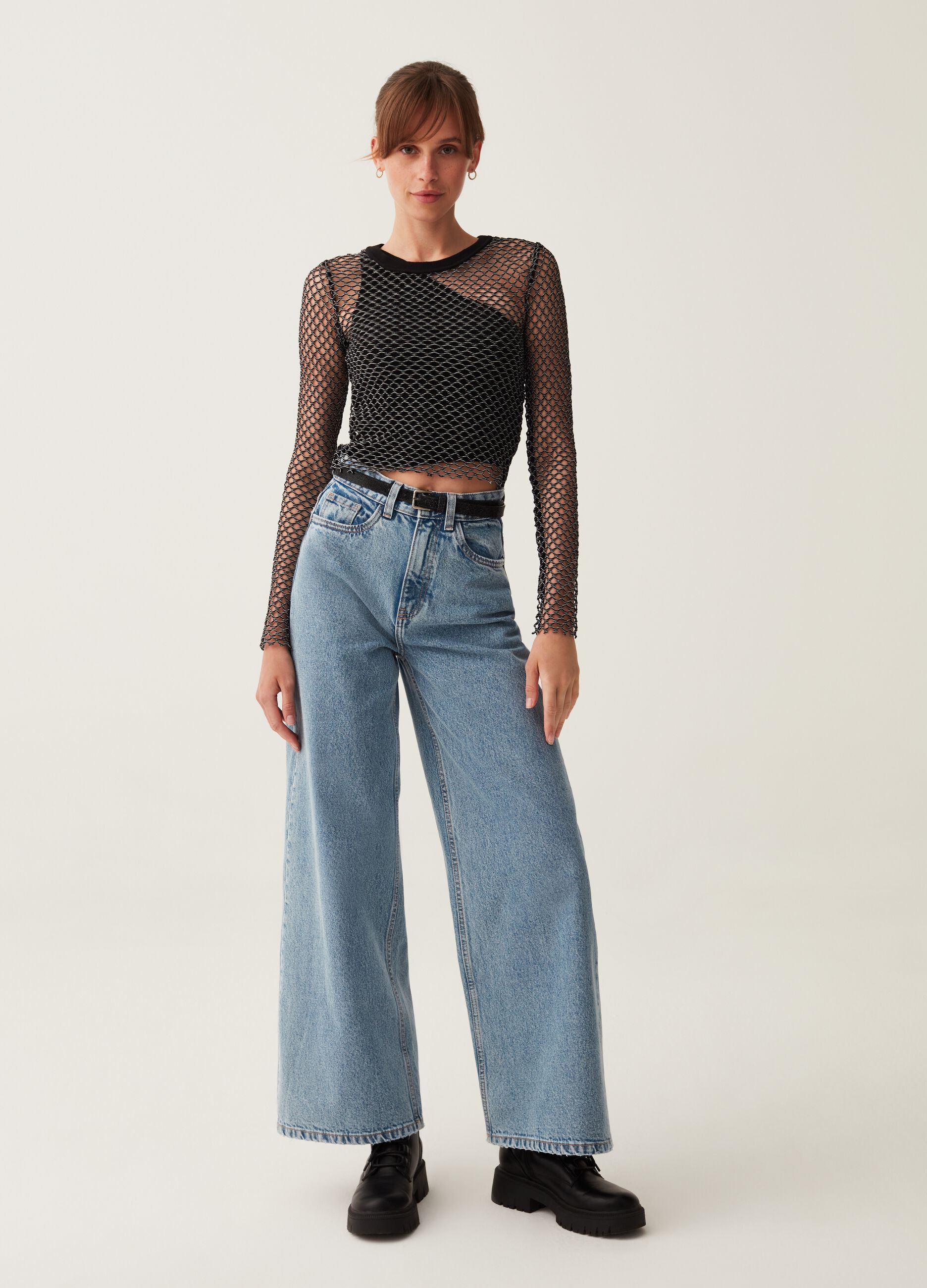 T-shirt a rete in lurex_1