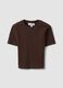 Brown ribbed fitted stretch-cotton T-shirt_4