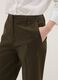 Brown stretch cotton satin trousers regular fit_3