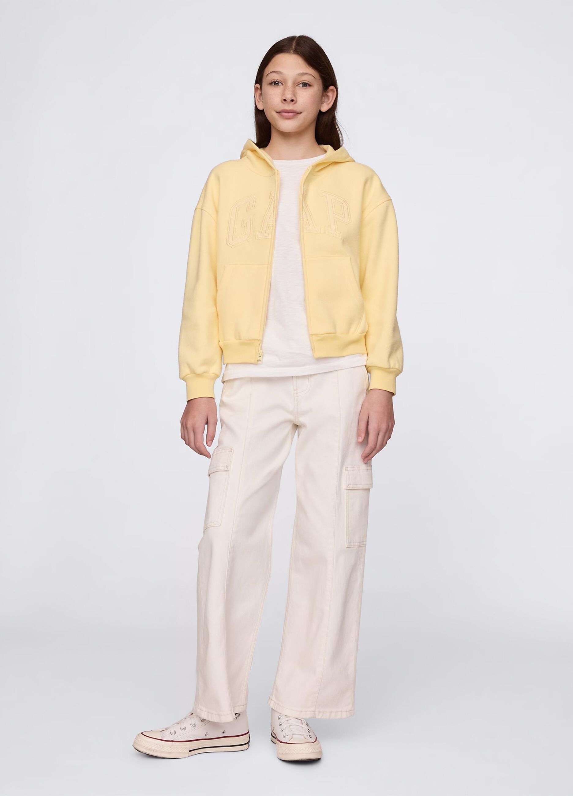 Yellow full-zip sweatshirt with logo