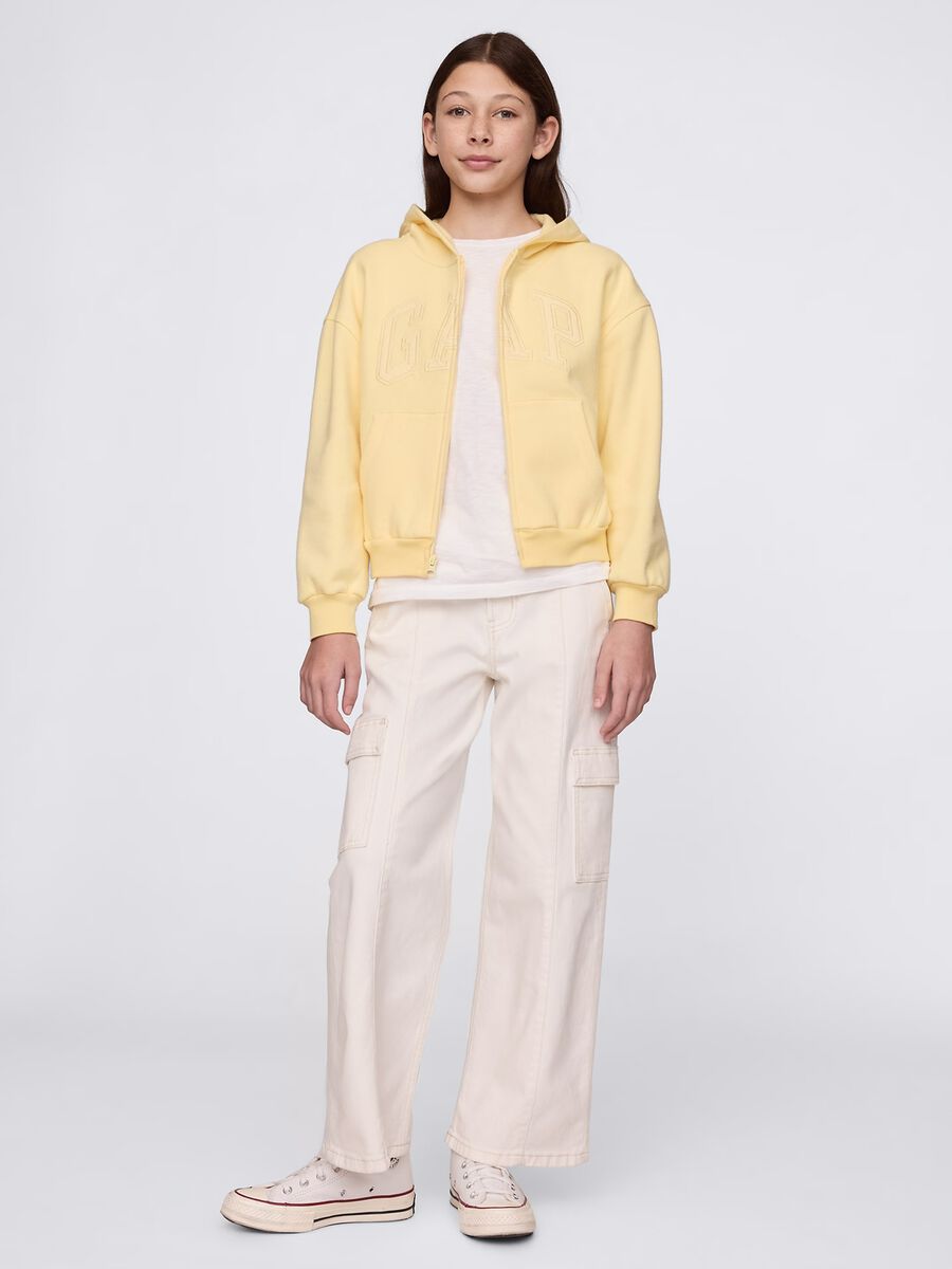 Yellow full-zip sweatshirt with logo_1