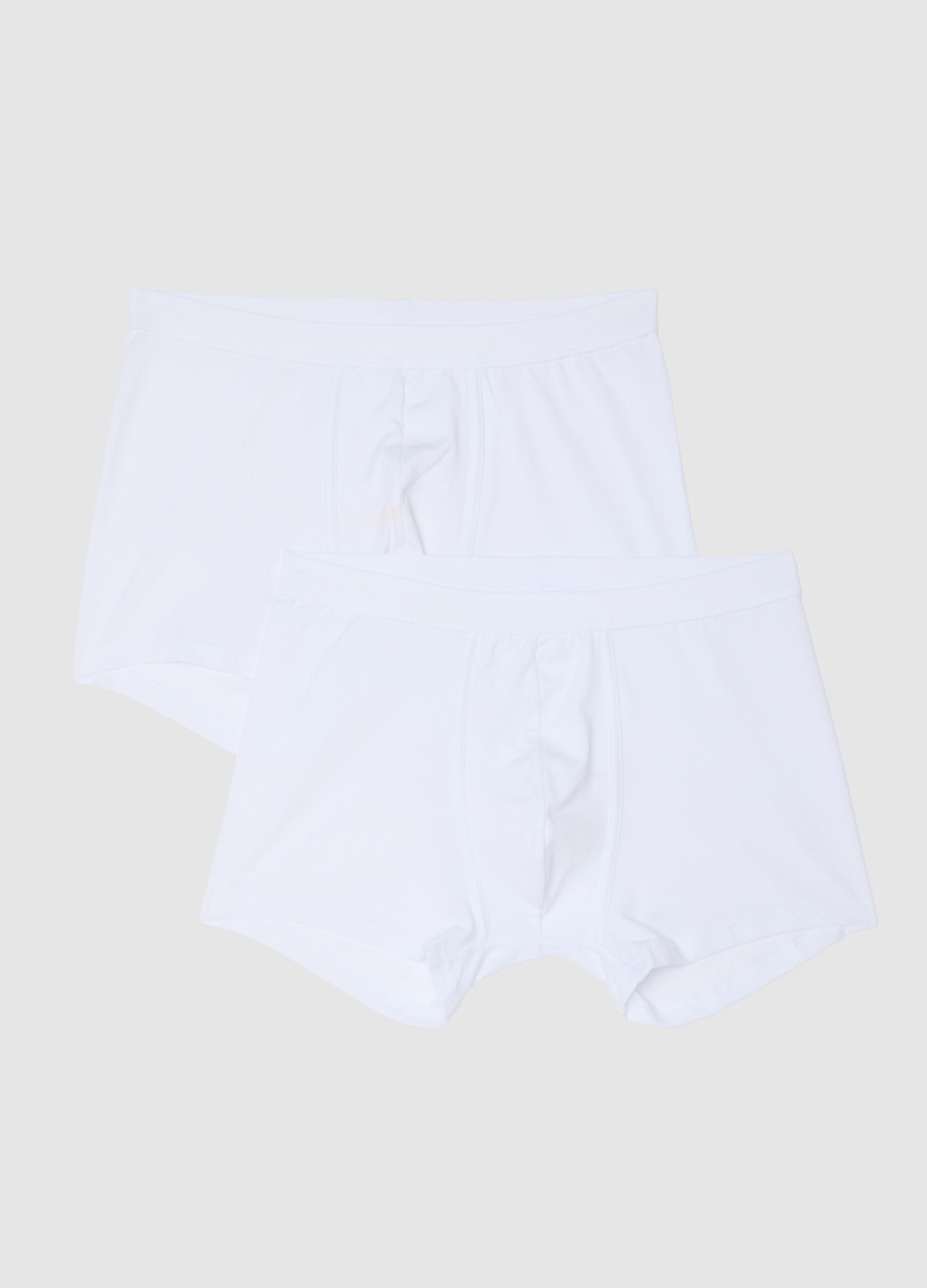 Bipack di boxer in cotone elasticizzato bianchi