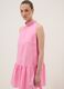 Pink pure cotton mini dress with high neck_3