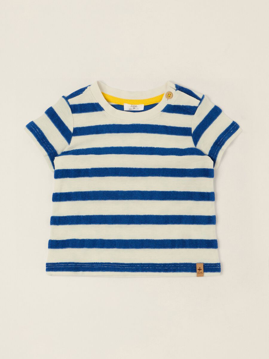 Multicolour striped cotton-blend baby T-shirt, regular fit_0