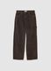 Brown corduroy relaxed fit pure cotton baggy trousers_0