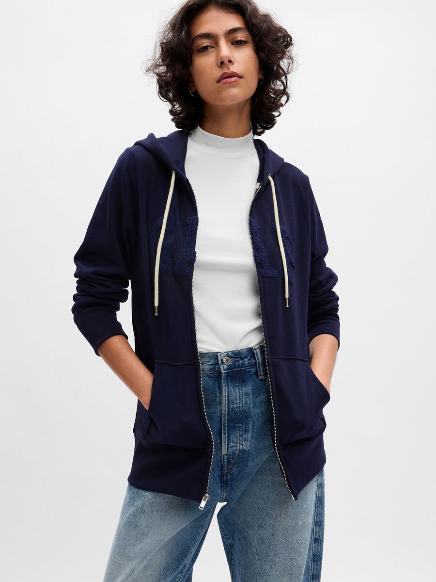 Full-zip in French Terry applicazione logo boucle_0