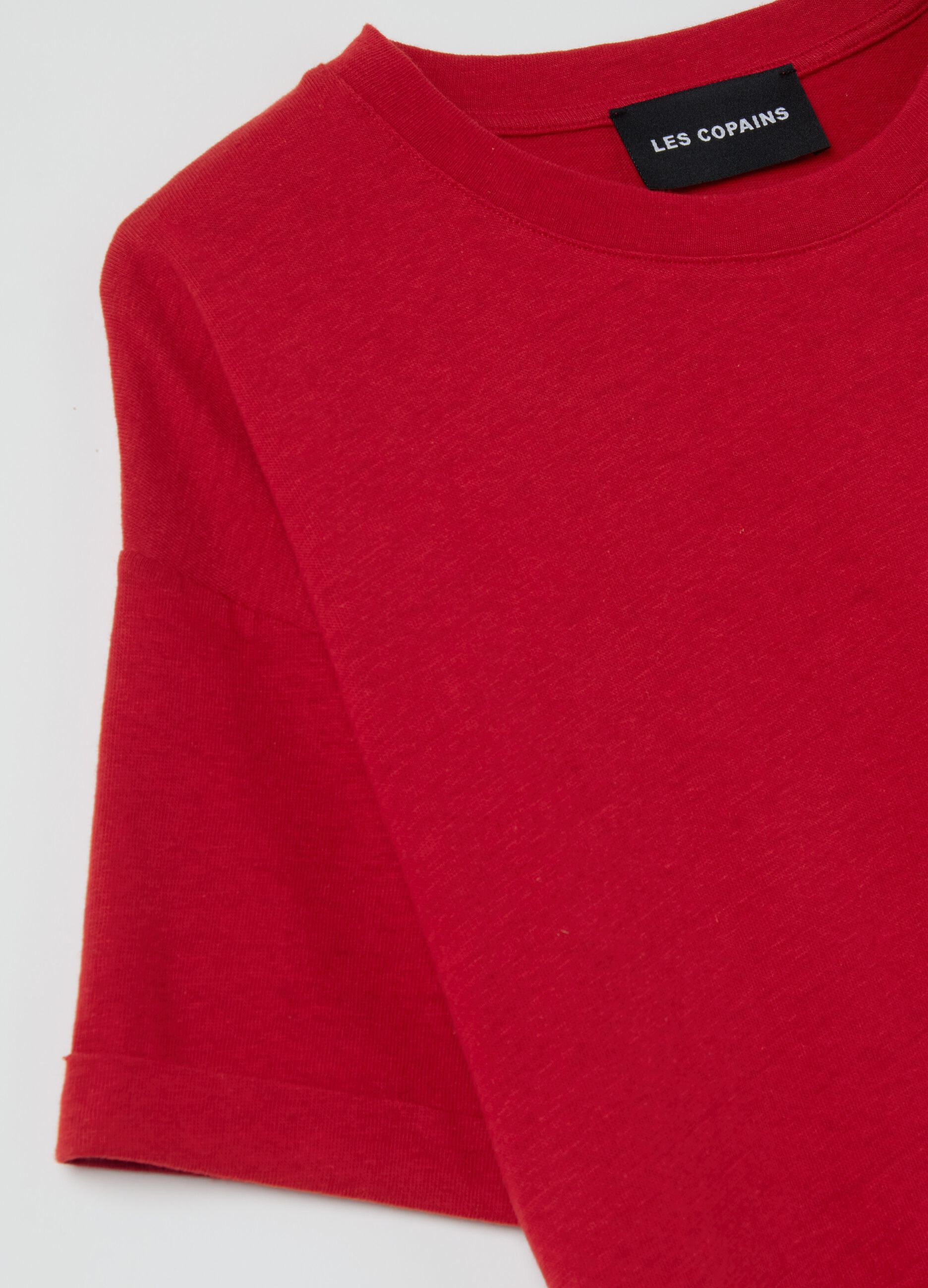 Oversized T-shirt in cotton and linen