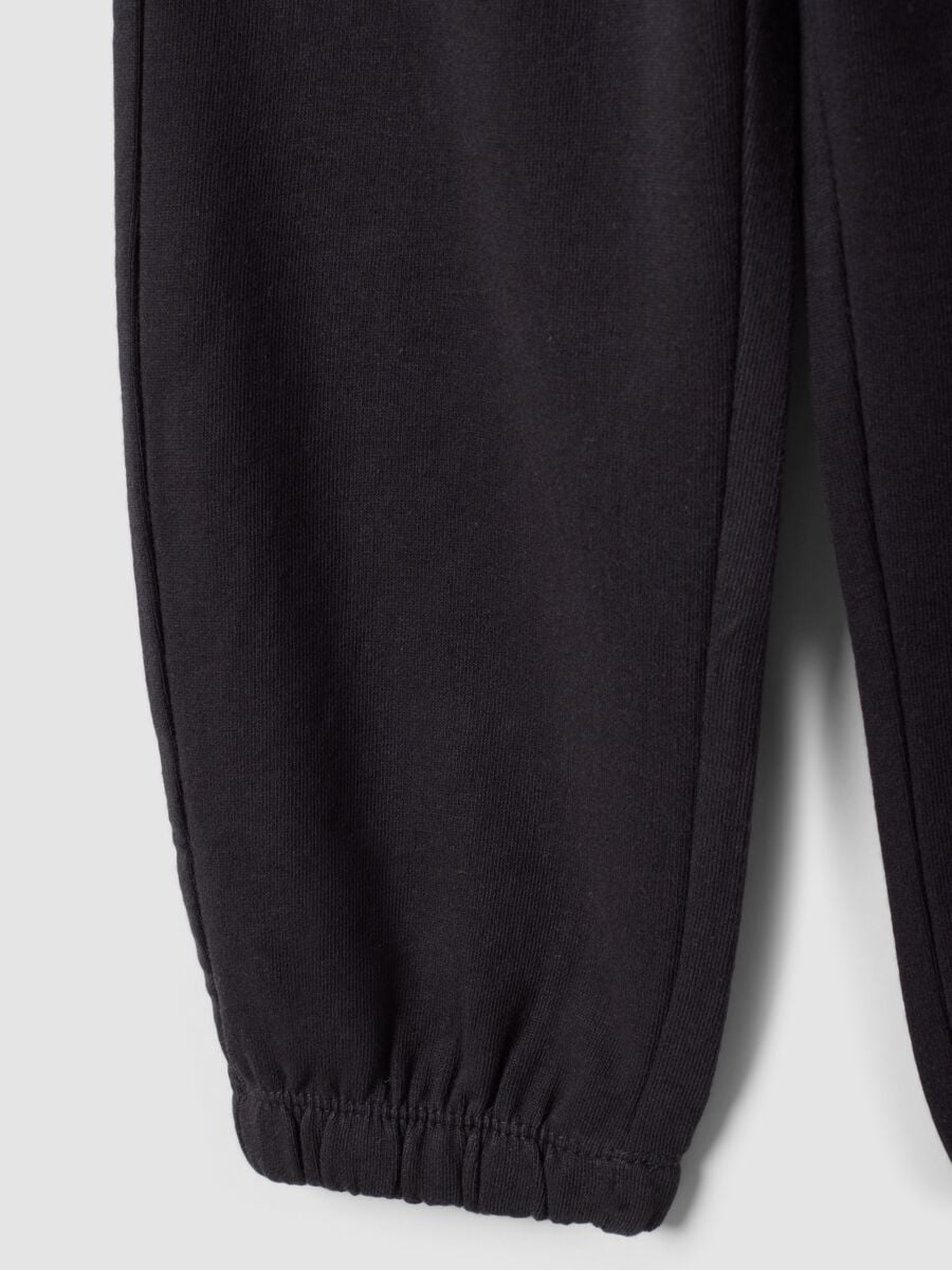 Pantaloni jogger neri in puro cotone regular fit per bambina_2