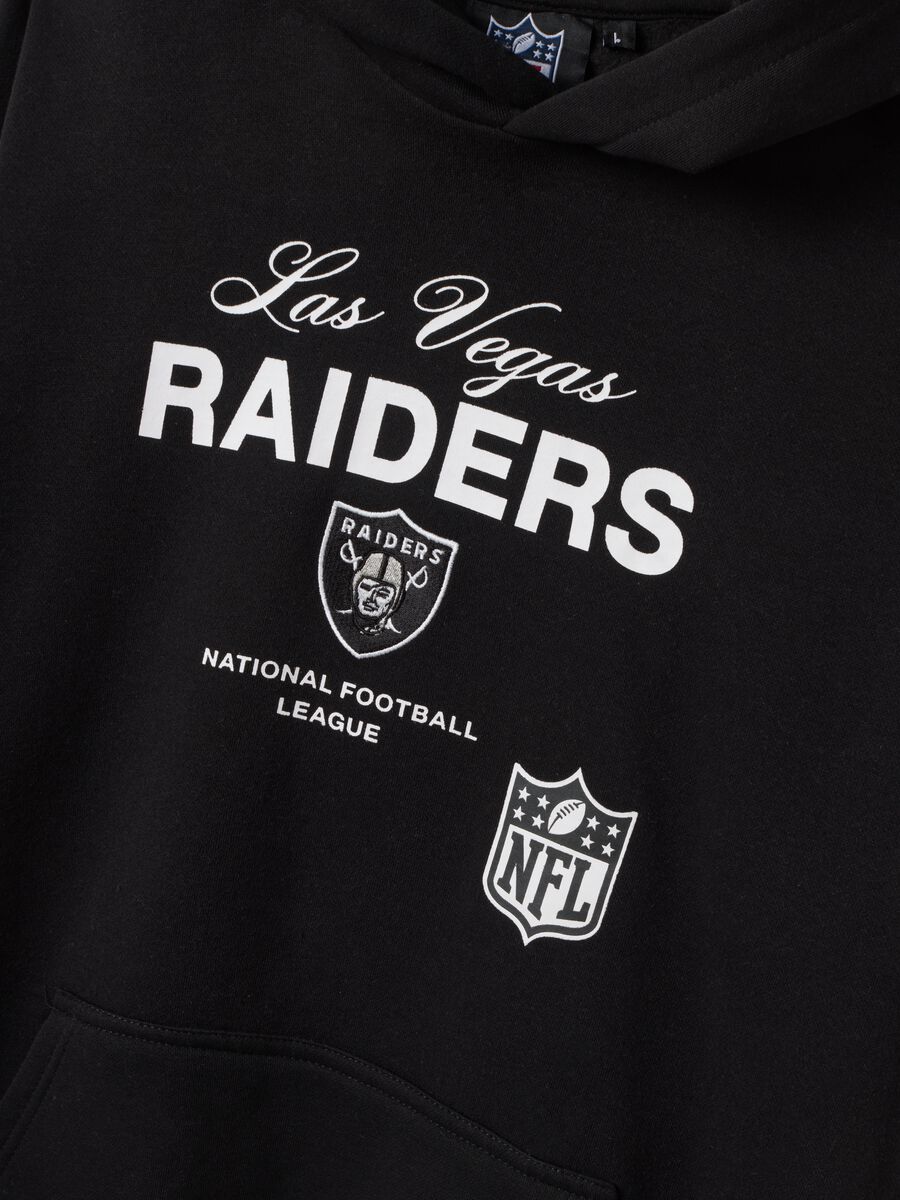 Black cotton-blend hoodie with Raiders print_1