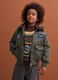 Dark green padded water-repellent jacket, oversized fit_1