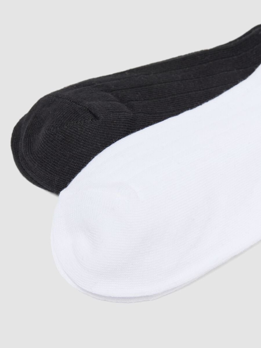Five-pack of white and black ankle socks in stretch cotton blend_2