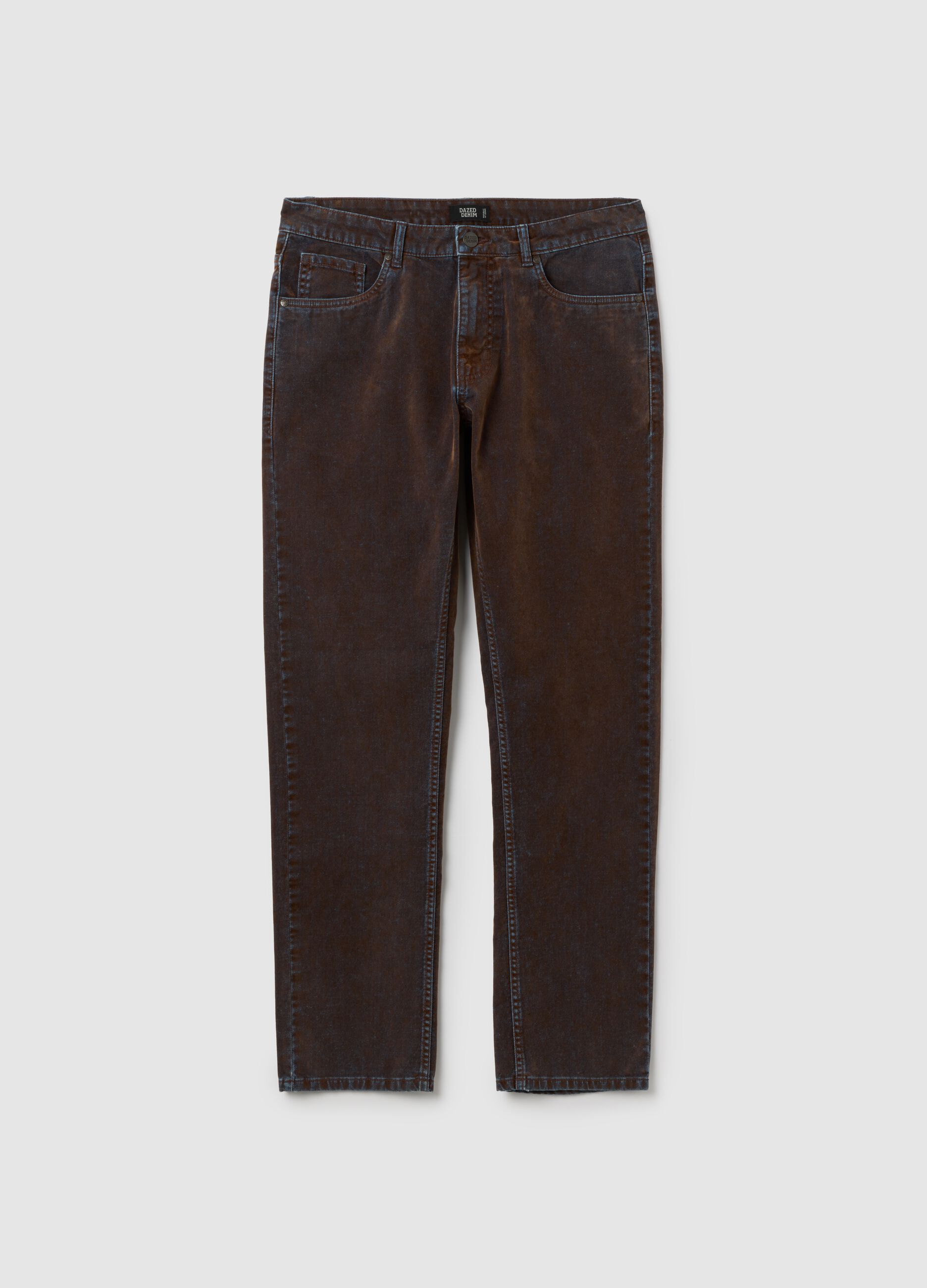 Brown pure cotton regular fit jeans