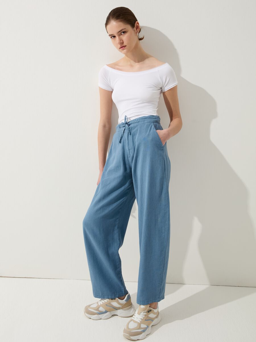 Balloon-fit trousers with drawstring_0