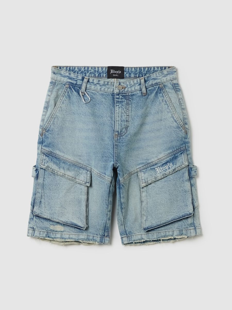 Denim Cargo Shorts Light Blue_6