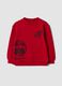 Red crew-neck sweatshirt in pure organic cotton_0