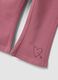 Purple flared leggings in stretchy organic cotton blend with heart print for baby girl_2