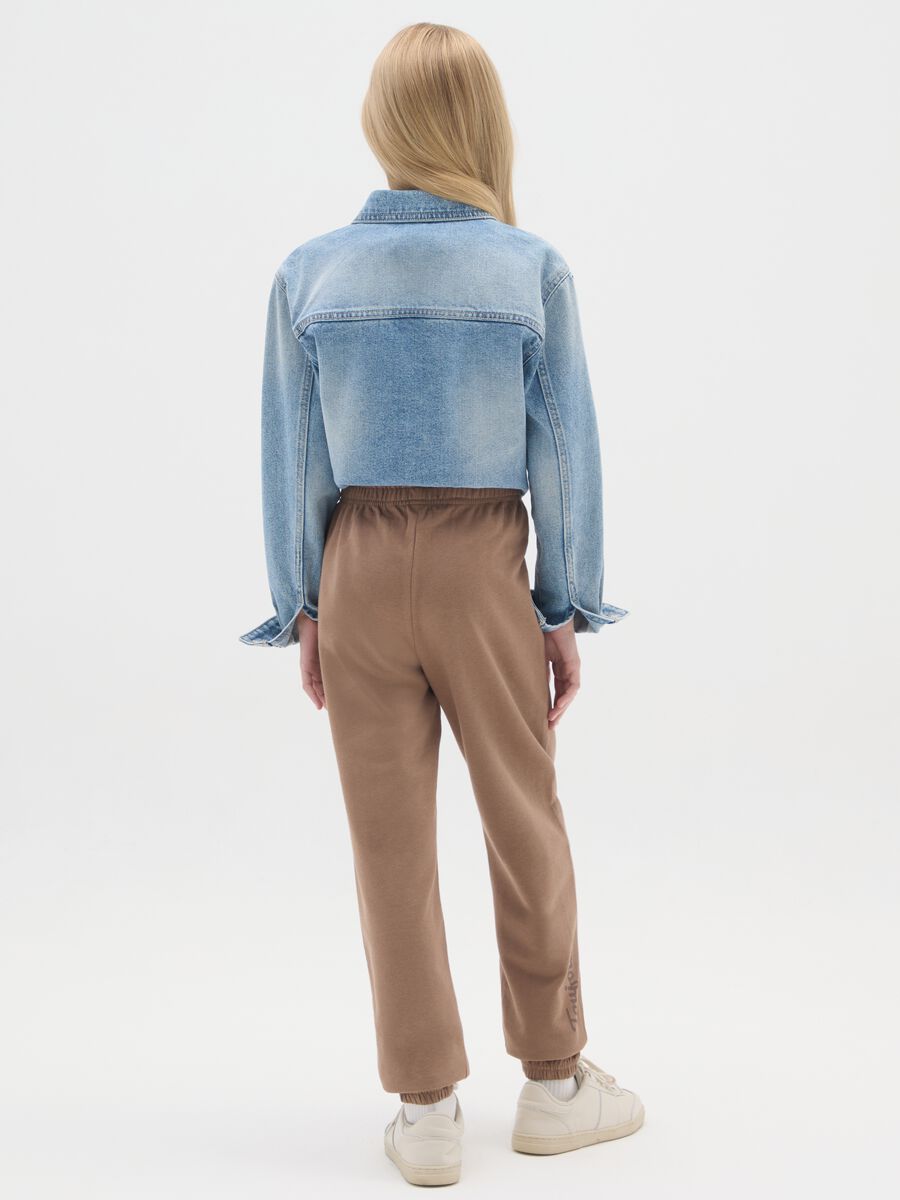 Pantaloni jogger marroni in cotone_1