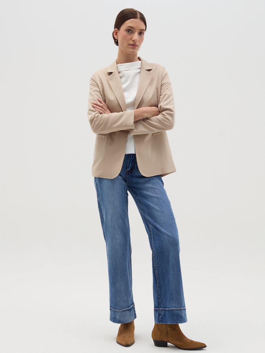 Single-breasted pinstriped blazer_1