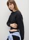 Black crew neck sweatshirt with sparkling details_0