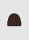 Cappello marrone in lana elasticizzata a coste_0