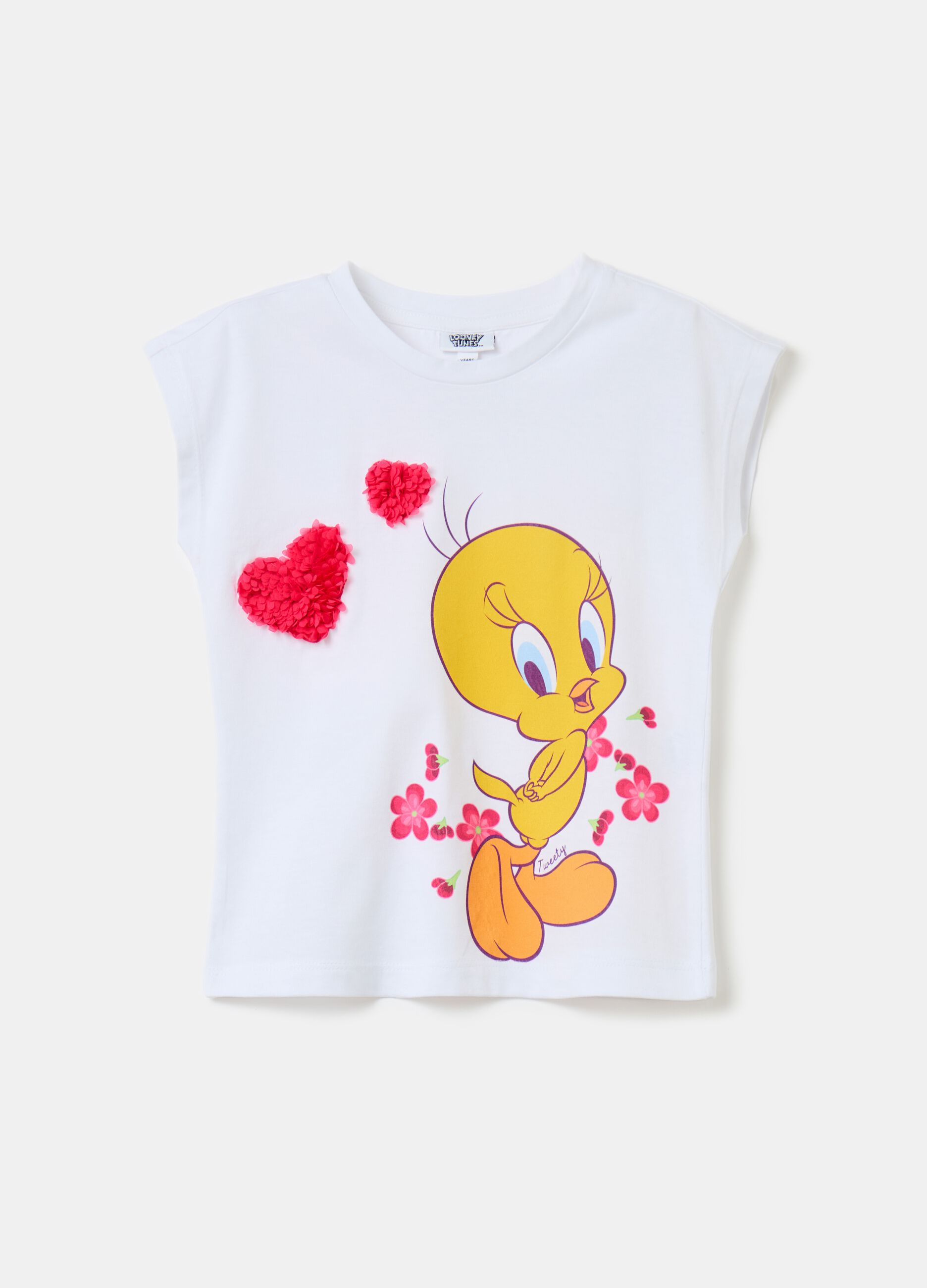 Cotton T-shirt with Tweetie Pie print