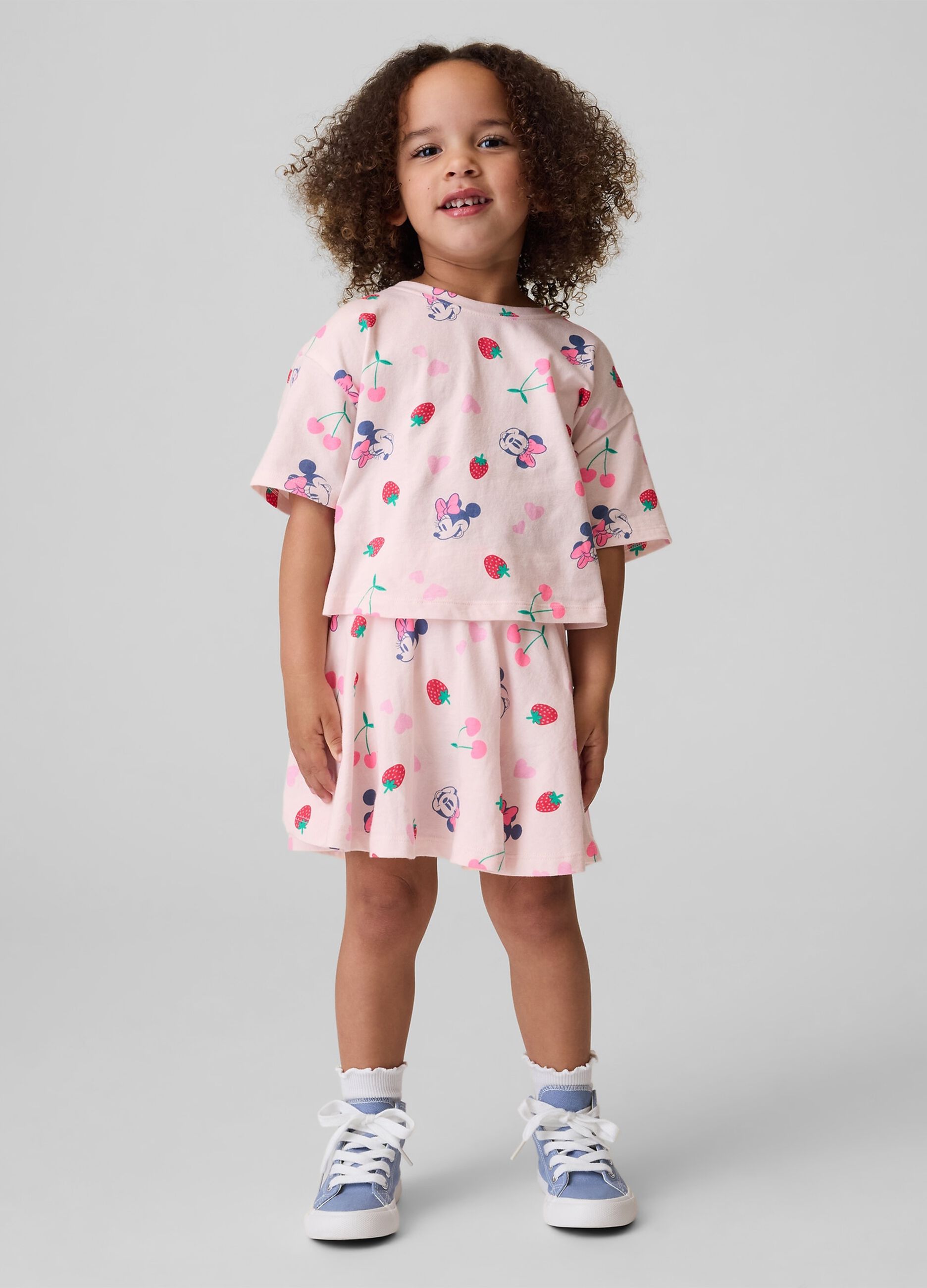 Pure cotton T-shirt and skirt set