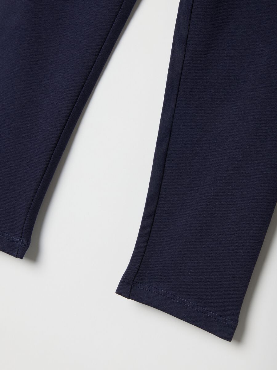 Girls' slim fit blue stretch cotton leggings_3