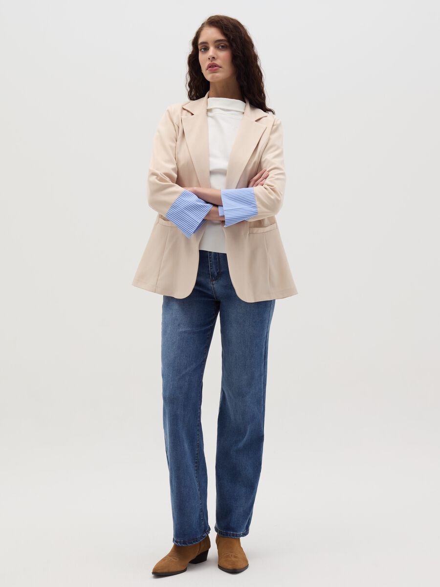 Single-breasted blazer with contrasting detail_1