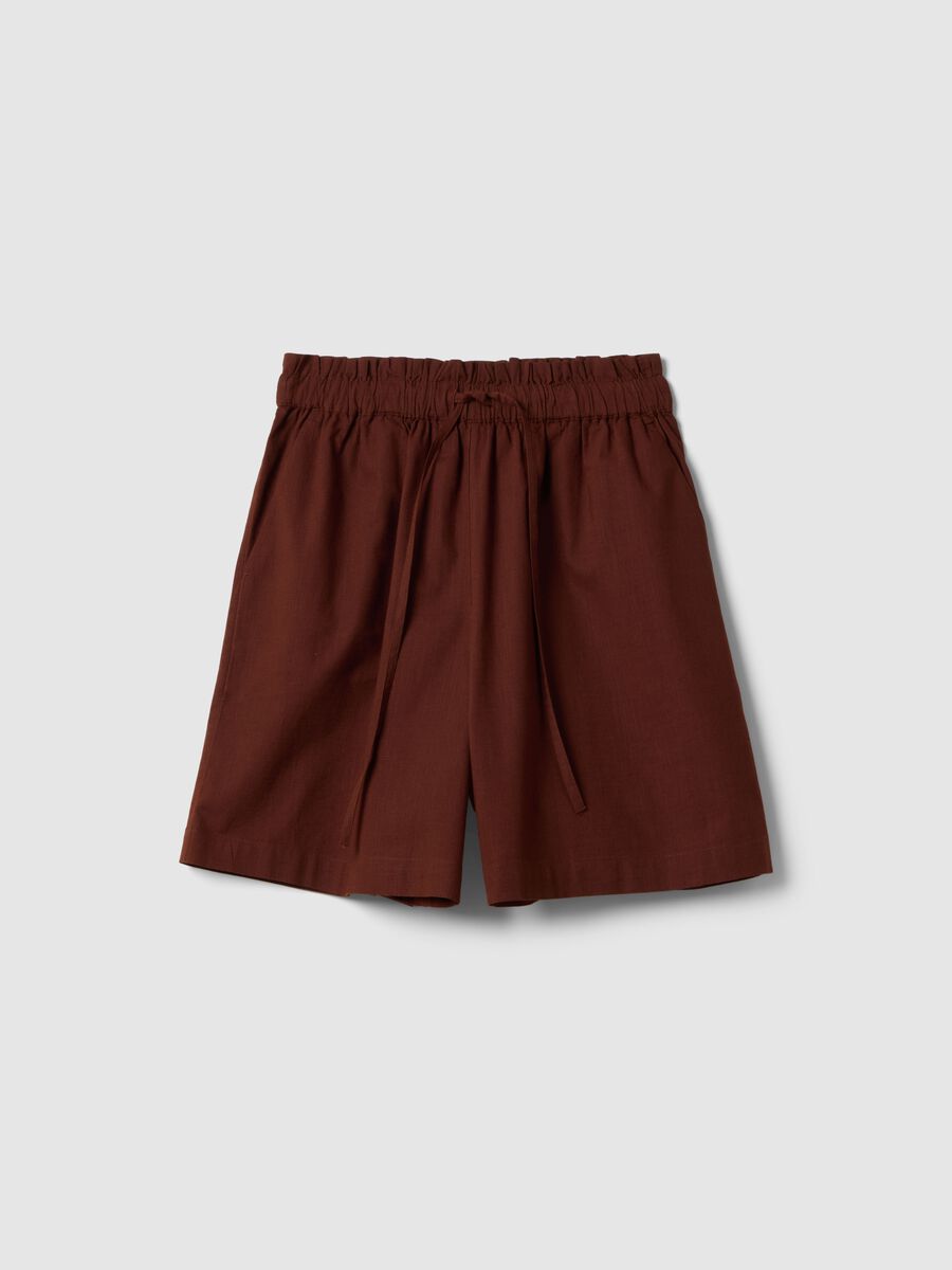 Brown pure cotton regular-fit shorts_0
