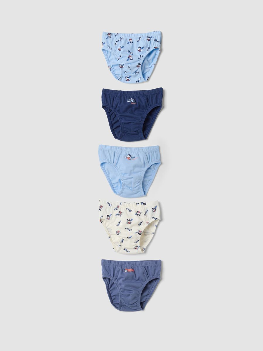 Multipack di cinque slip in puro cotone organico con fantasia Mickey & Friends_0