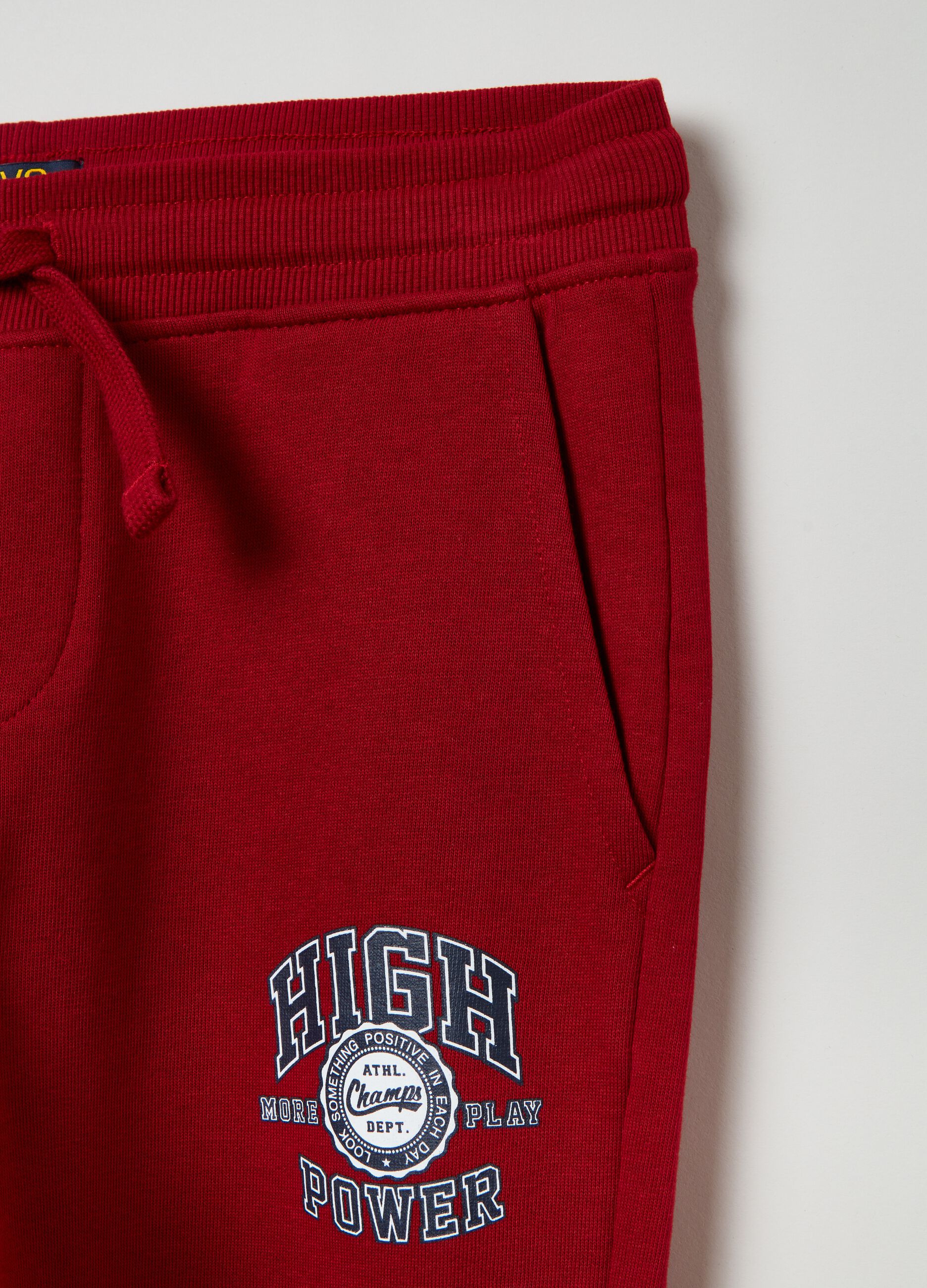 Joggers in felpa con coulisse e stampa_1