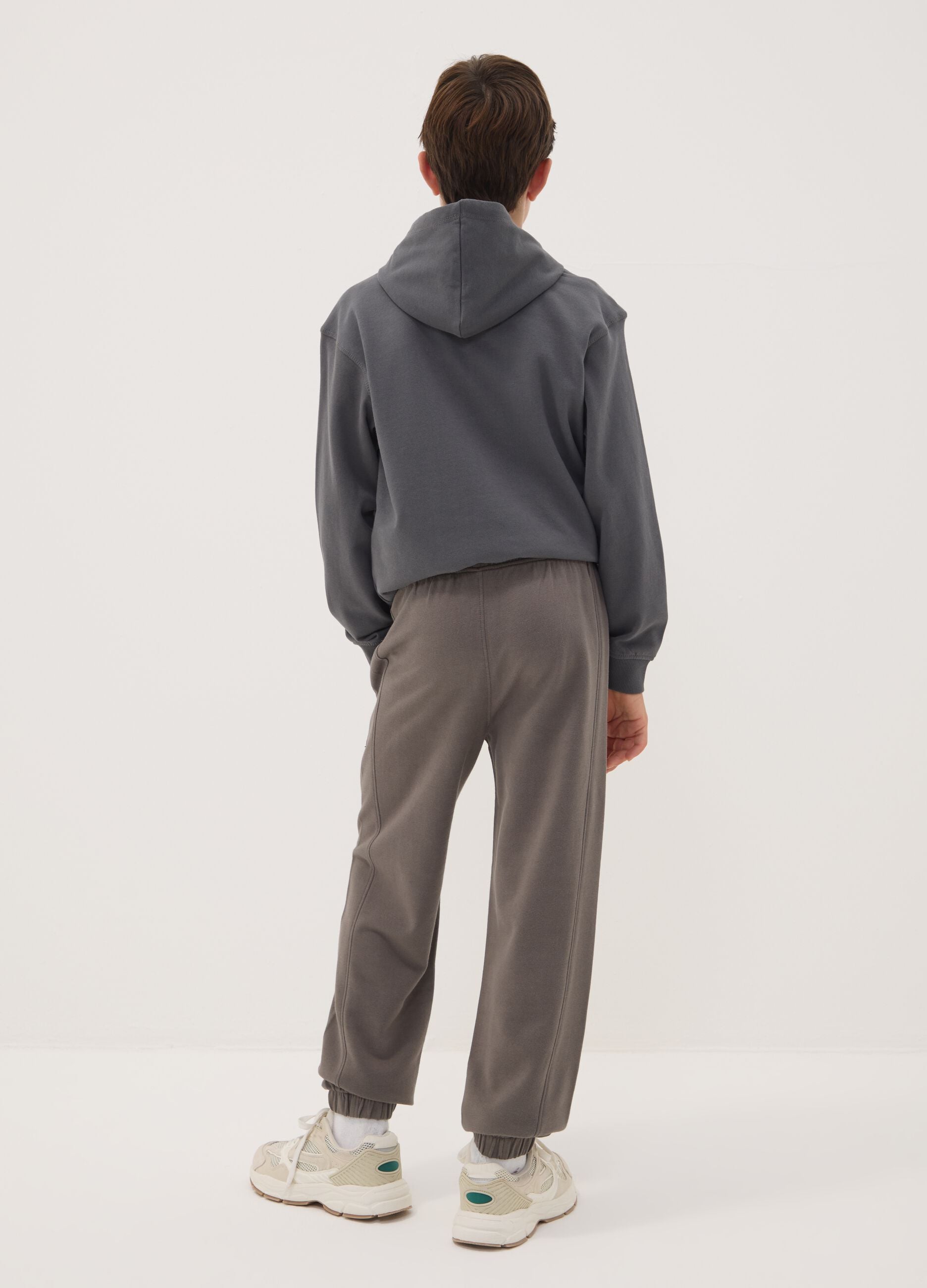 Grey pure cotton oversized joggers for boys
