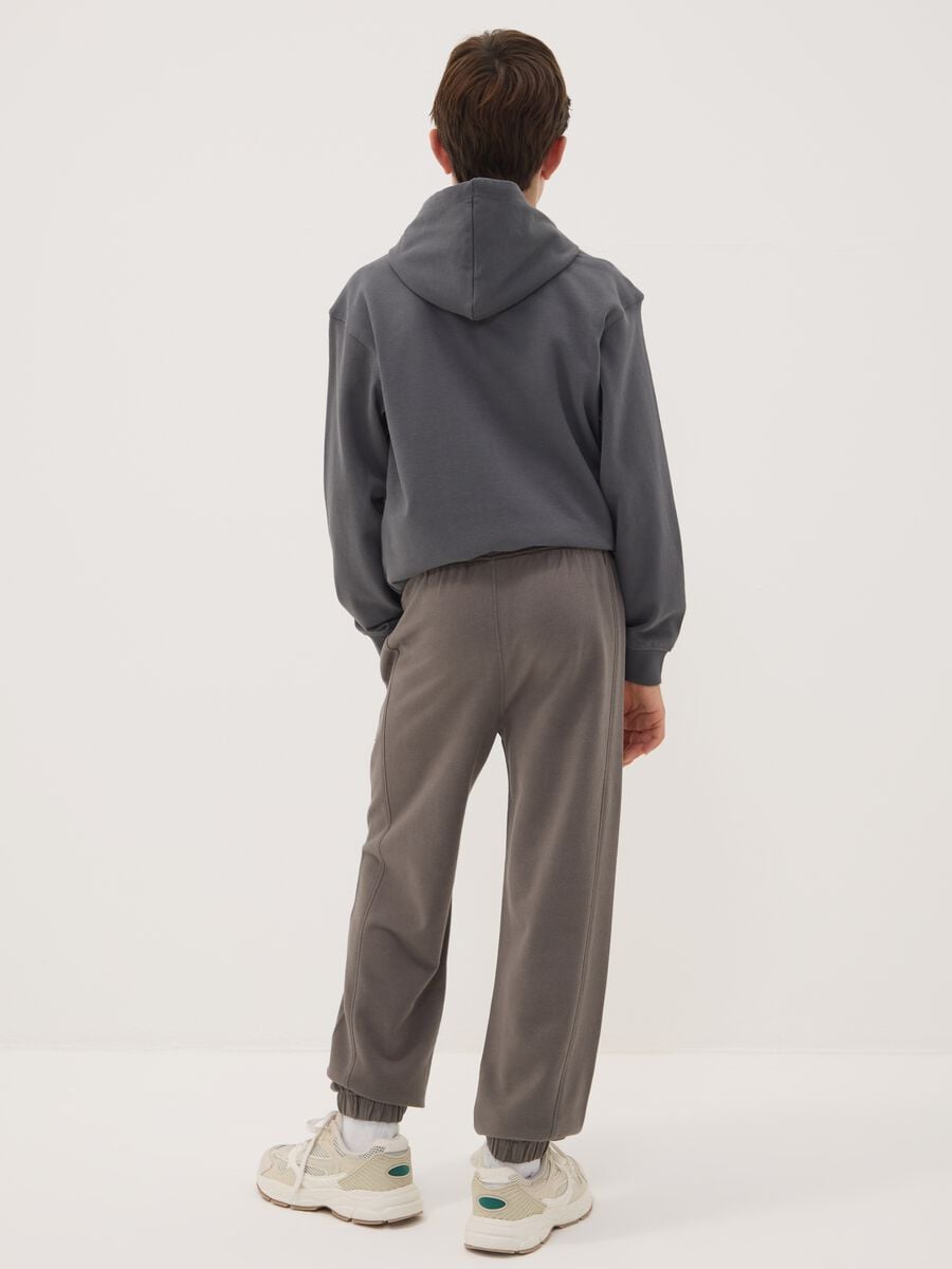 Grey pure cotton oversized joggers for boys_2