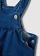 Blue stretchy cotton regular fit dungarees for babies_2