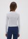 Girls&rsquo; grey organic stretch cotton T-shirt with ribbed neckline_1