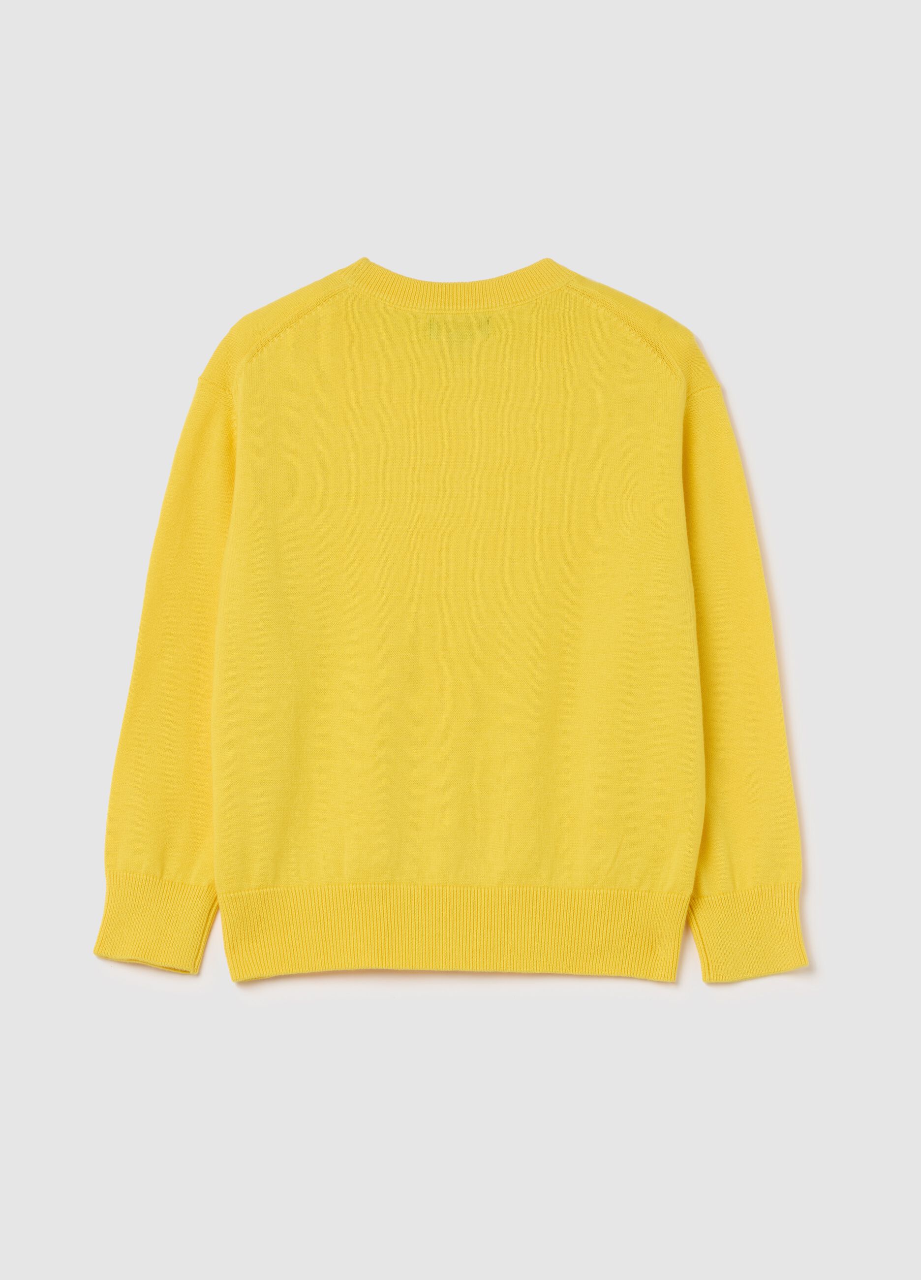Solid colour cotton pullover