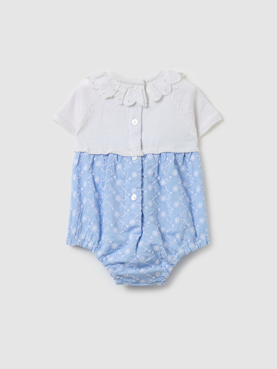 Romper suit in broderie anglaise cotton_1