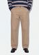 Beige pure cotton barrel-fit chino trousers_1