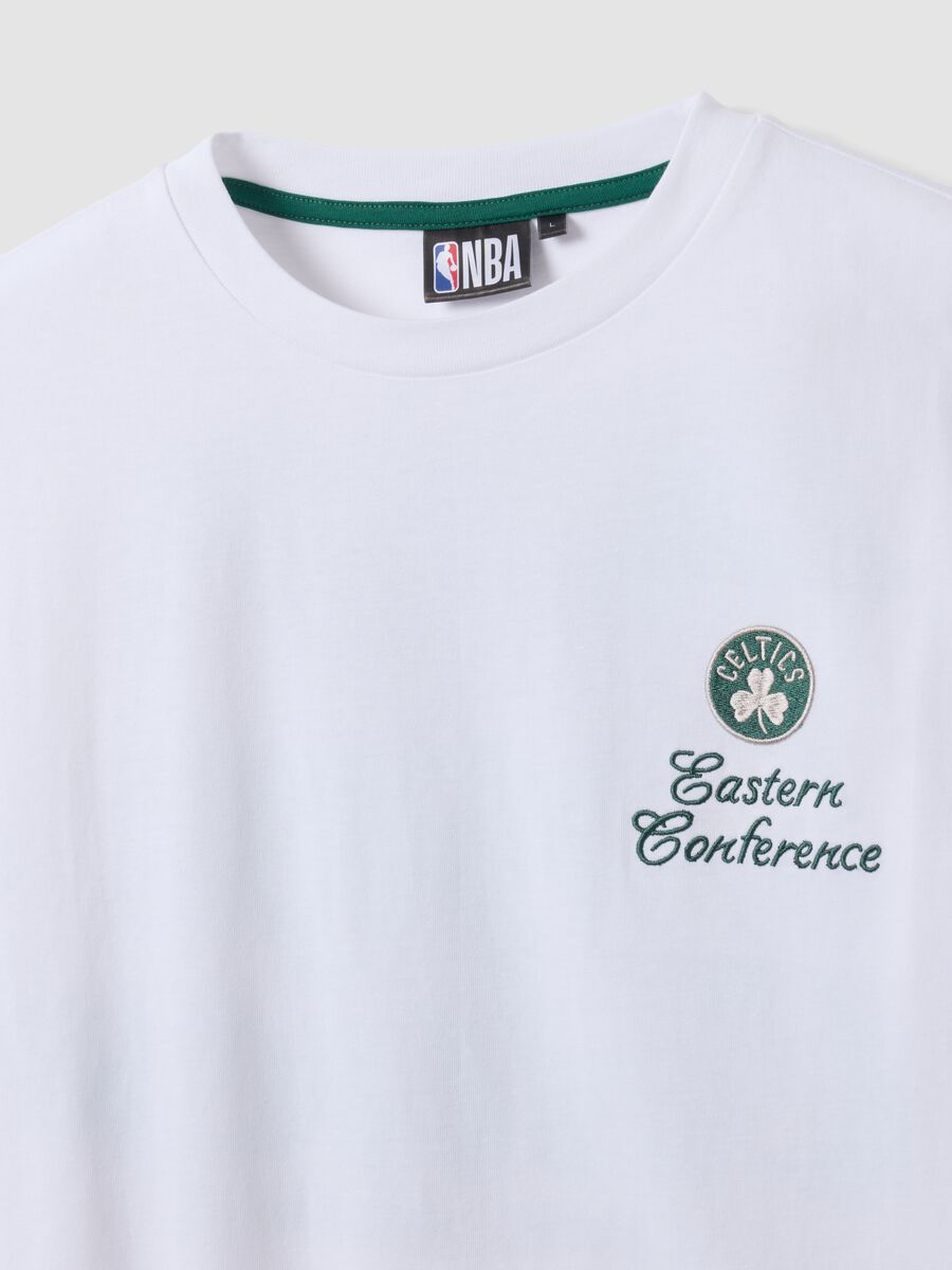 White pure cotton T-shirt with Celtics print_1