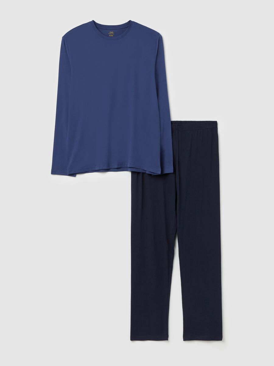 Long pyjamas with round neck in cotton_4
