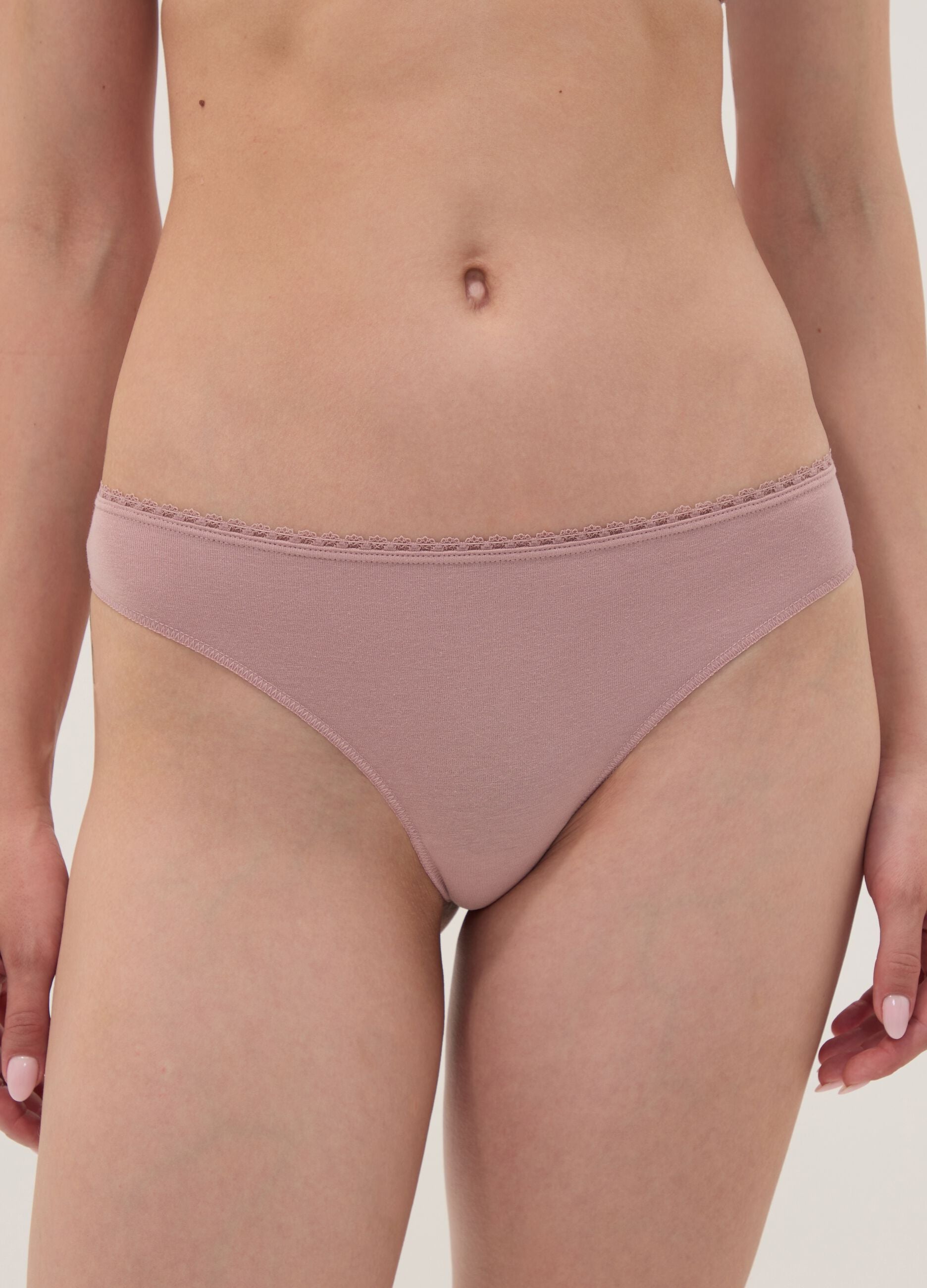 Tripack di slip brasiliana multicolor in cotone organico elasticizzato
