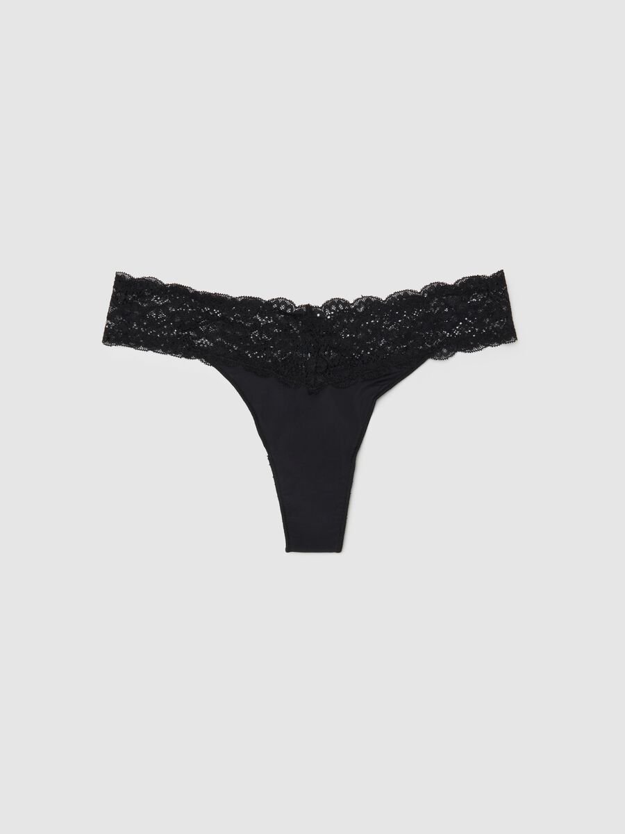 Black Lace Thong Regular Fit_4
